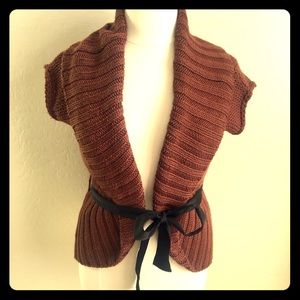 Adorable brown open knit cardigan